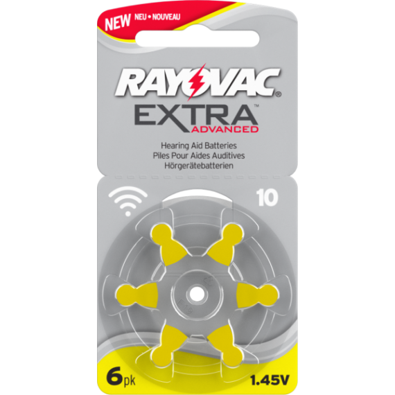 Rayovac høreapparatbatterier - type10AU (6 stk)